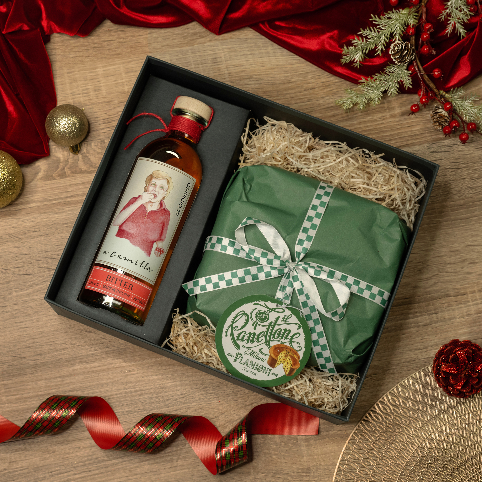 Amaro + Panettone Flamigni | Premium Gift Box