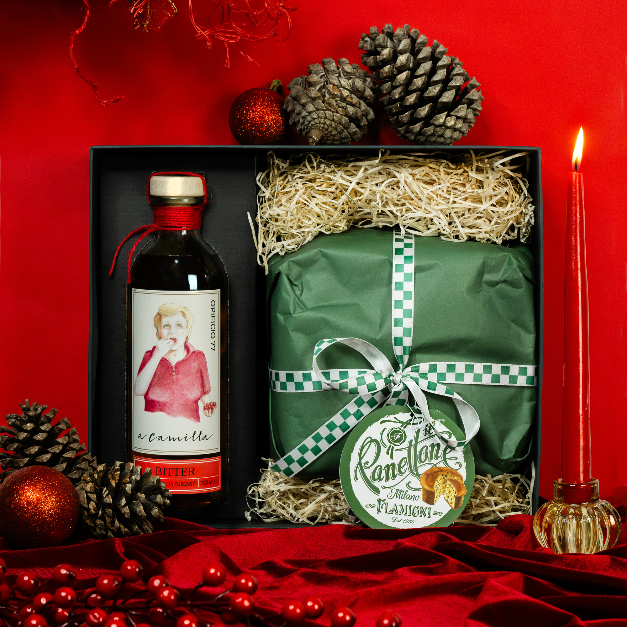 Amaro + Panettone Flamigni | Premium Gift Box